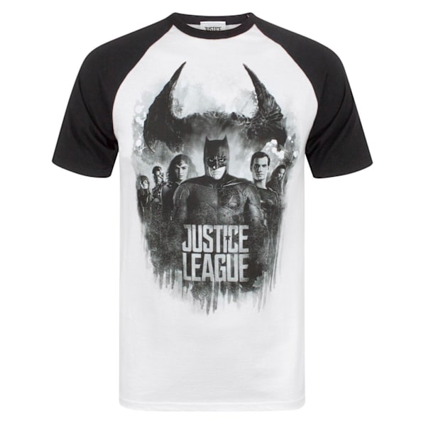 Justice League Raglan T-shirt med karaktärer, XL, flerfärgad Multicoloured XL