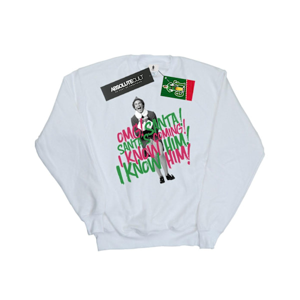 Elf Dam/Damer Jultomten Kommer Sweatshirt M Vit White M