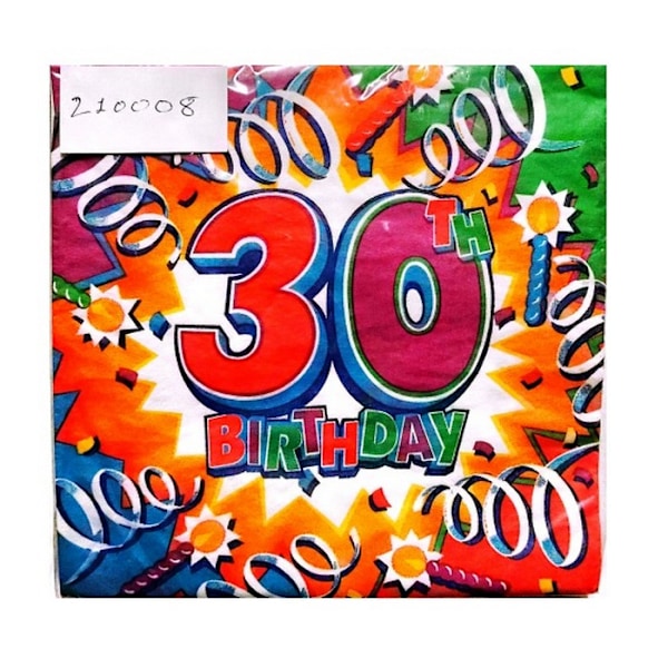 Amscan Confetti 30-årsdagsservetter (16-pack) En storlek Flerfärgad Multicoloured One Size