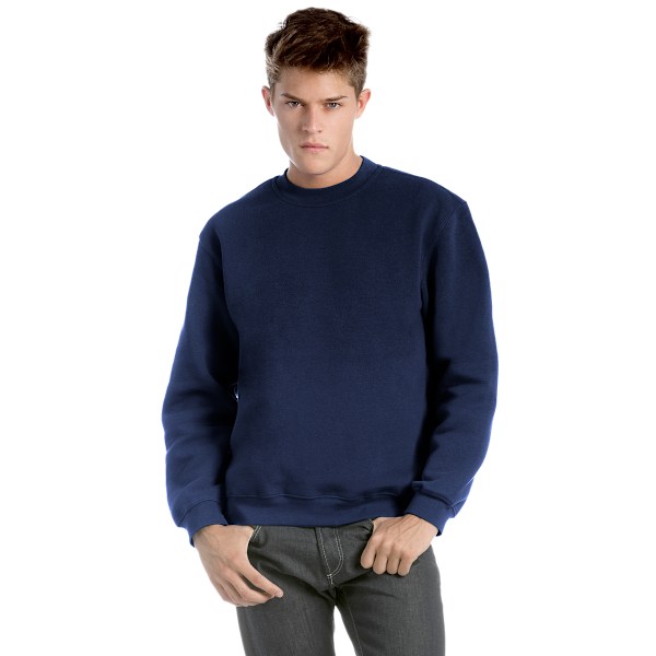 B&C Unisex Set In Modern Cut Crew Neck Sweatshirt L Marinblå Navy Blue L