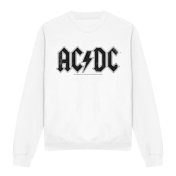 AC/DC Unisex Vuxen Logotyp Sweatshirt M Vit White M