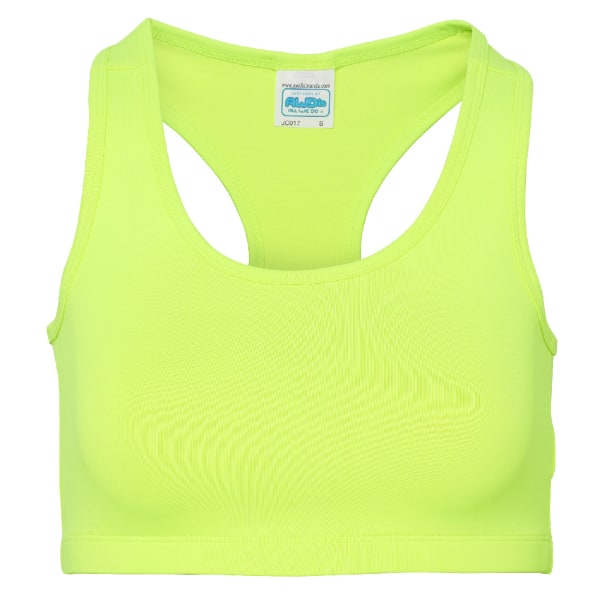 AWDis Just Cool Dam/Dam ärmlös Girlie Sports Crop Top Electric Yellow XL