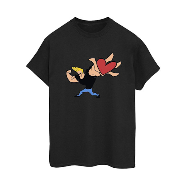 Johnny Bravo Dam/Damer Hjärta Present Bomull Boyfriend T-shirt Black L