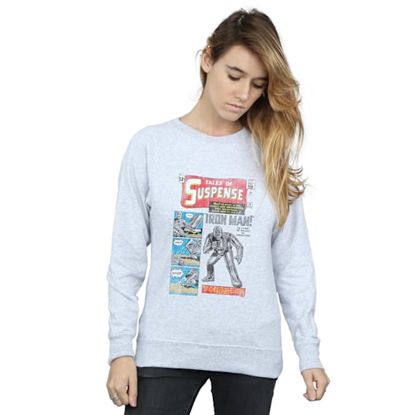 Marvel Dam/Kvinnor Iron Man Distressed Tales Of Suspense Sweatshirt Sports Grey L