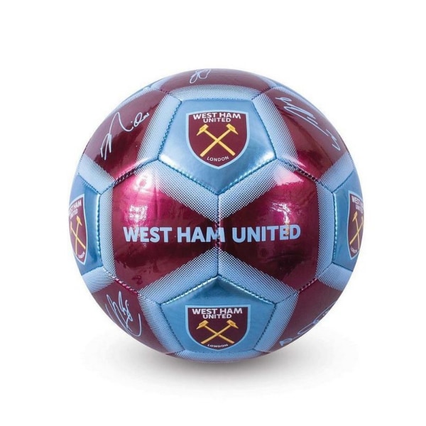 West Ham United FC Signatur Metallic Football 5 Scarlet/Sky Bl Scarlet/Sky Blue/Yellow 5