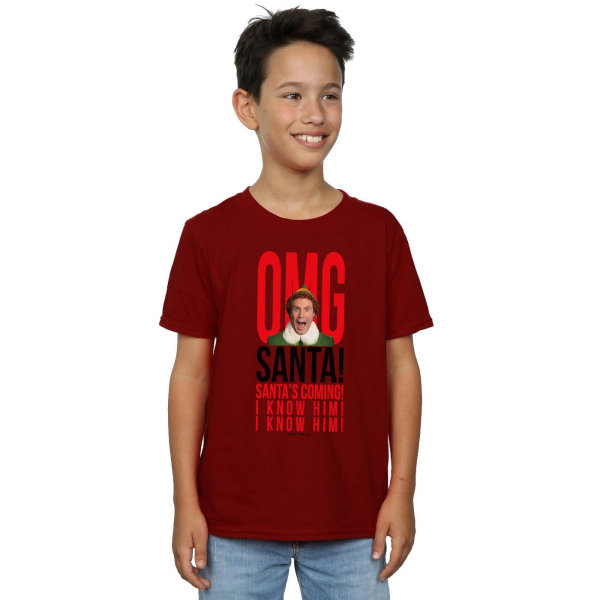 Elf Boys OMG Santa I Know Him T-Shirt 12-13 år Bourgogne Burgundy 12-13 Years