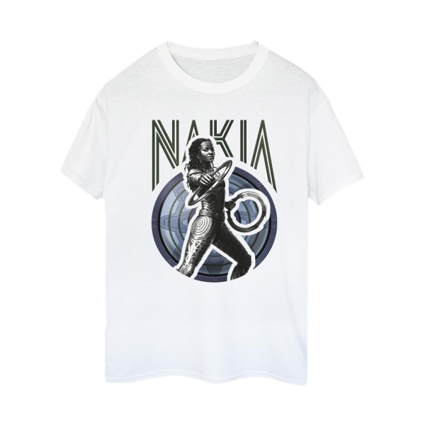 Marvel Dam/Damer Wakanda Forever Nakia Shield Bomull Boyfriend T-Shirt White S