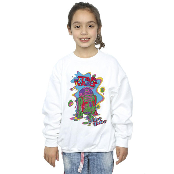 Star Wars Girls R2D2 Pop Art Sweatshirt 5-6 år Vit White 5-6 Years