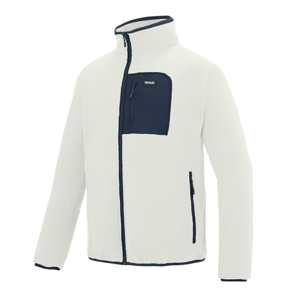 Regatta Herr Frankie Heldragen Fleecejacka S Vit Sten/Marinblå White Stone/Navy S
