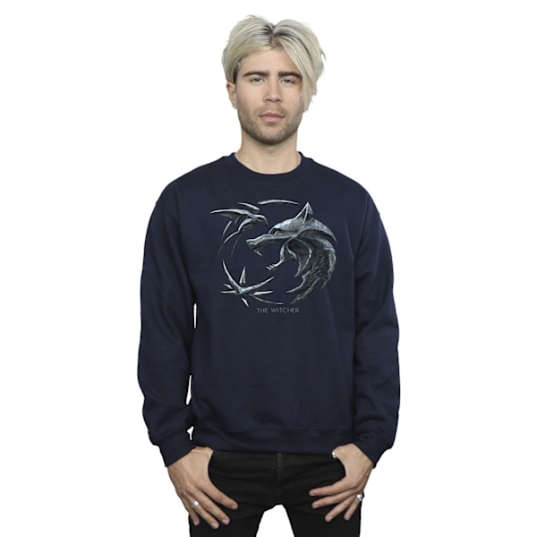 Netflix The Witcher Wolf Logo Sweatshirt XL Marinblå Navy Blue XL