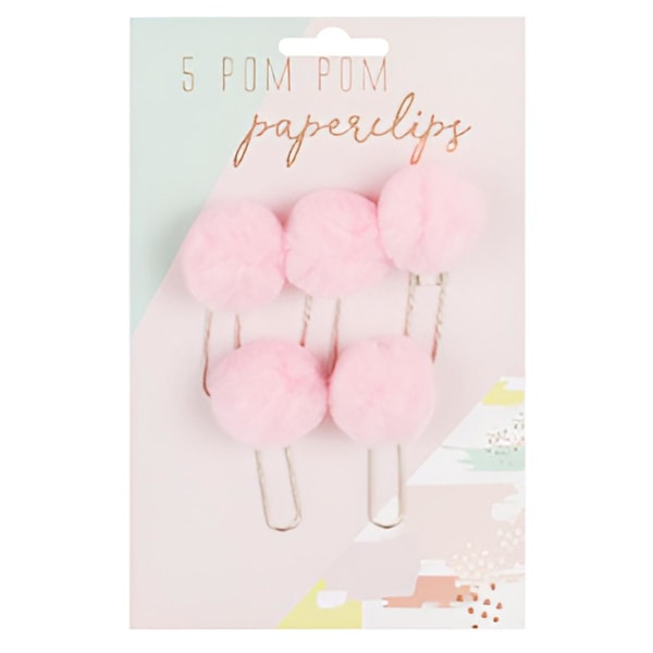 Pom Pom Gemklämmor (5-pack) One Size Rose Pink Rose Pink One Size