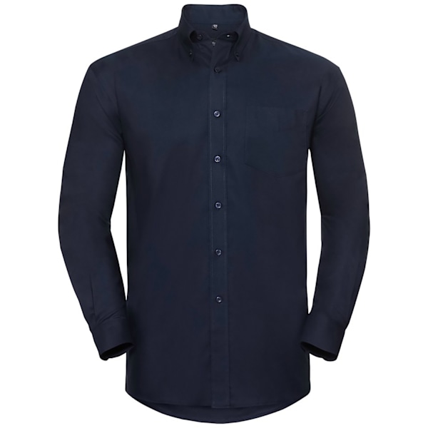 Russell Collection Herr Långärmad Easy Care Oxford Skjorta 14.5 Bright Navy 14.5inch