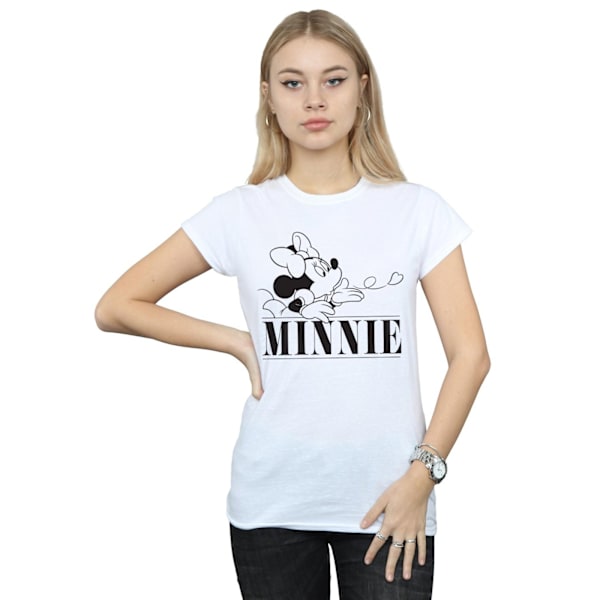 Disney Dam/Kvinnor Minnie Mouse Kiss Bomull T-shirt M Vit White M
