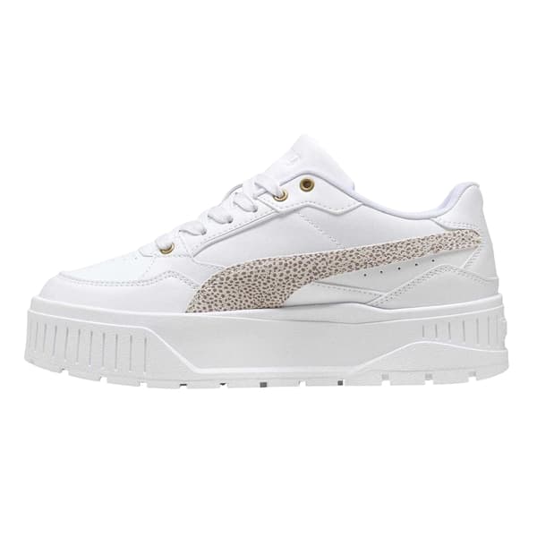 Puma Dam/Dam Karmen II Läderplatåskor 7 UK Vit White/Leopard 7 UK