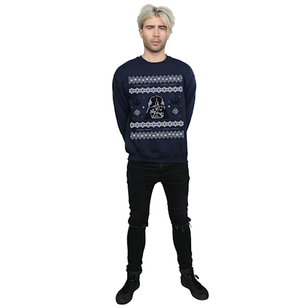 Star Wars Herr Jul Darth Vader Fair Isle Sweatshirt XL Na Navy Blue XL