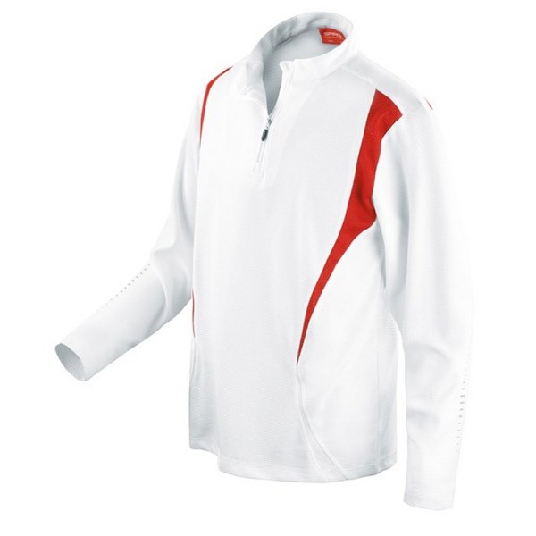 Spiro Unisex Adult Trial Zip Neck Training Top 3XL Röd/Vit Red/White 3XL