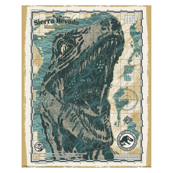 Jurassic World Dominion Miniaffisch 40cm x 50cm Grön/Gul Green/Yellow 40cm x 50cm