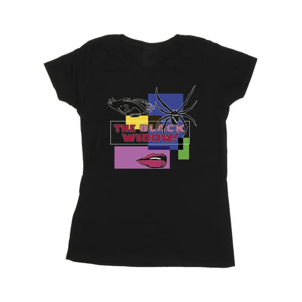 Marvel Dam/Dam Black Widow Pop Art T-shirt i bomull S Svart Black S
