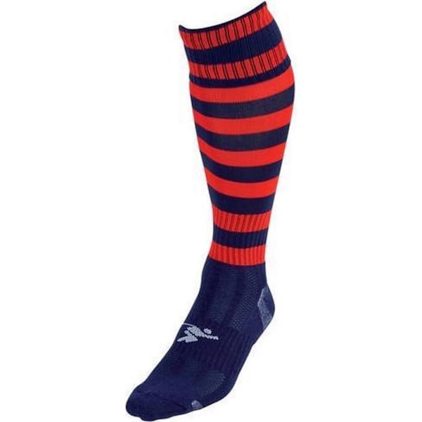Precision Barn/Barn Pro Fotbollsstrumpor med Ränder 12 UK Barn- Navy/Red 12 UK Child-2 UK