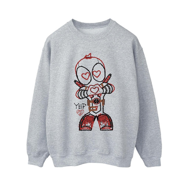 Marvel Dam/Kvinnor Deadpool Love Beam Line Sweatshirt L Sport Sports Grey L
