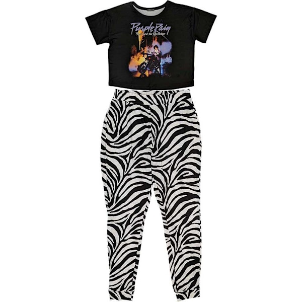 Prince Dam/Dam Purple Rain Pyjamas Set L Svart/Vit Black/White L