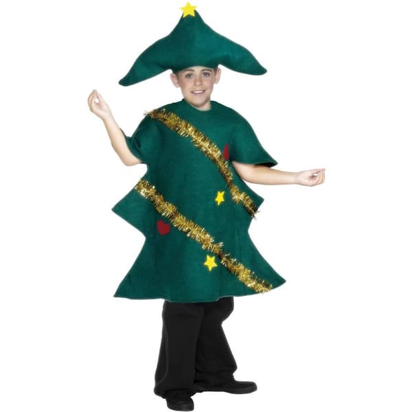 Smiffys Barn/Barn Julgran Kostym 4-6 År Grön/G Green/Gold 4-6 Years