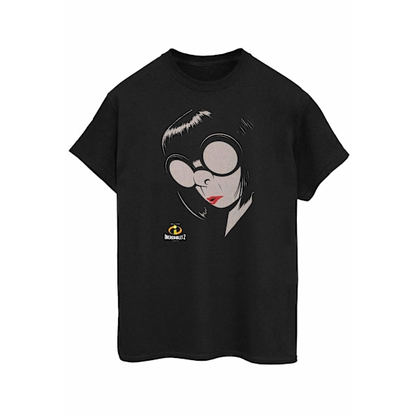 Disney Dam/Damer The Incredibles Edna Bomull Boyfriend T-Sh Black 3XL