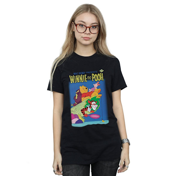 Disney Dam/Kvinnor Nalle Puh Poster Bomull Boyfriend T- Black XXL