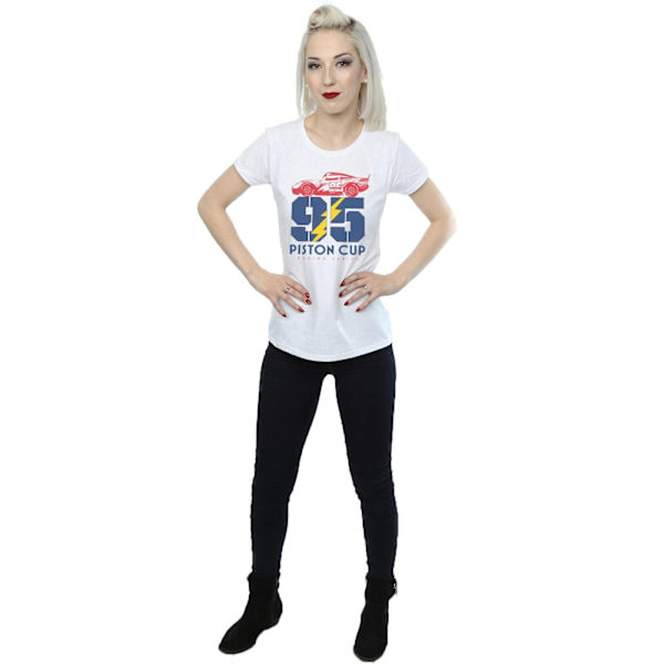 Disney Dam/Kvinnor Bilar Piston Cup 95 Bomull T-shirt S Vit White S