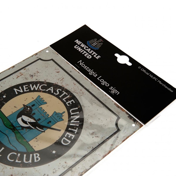Newcastle United FC Officiell Retro Logotyp Skylt En Storlek Vit White One Size