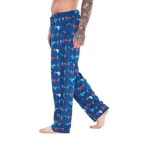 Keanu Loungebyxor för män med trycket Eat Sleep Game Repeat (2-pack) L Blå Blue/Grey/Multicoloured L