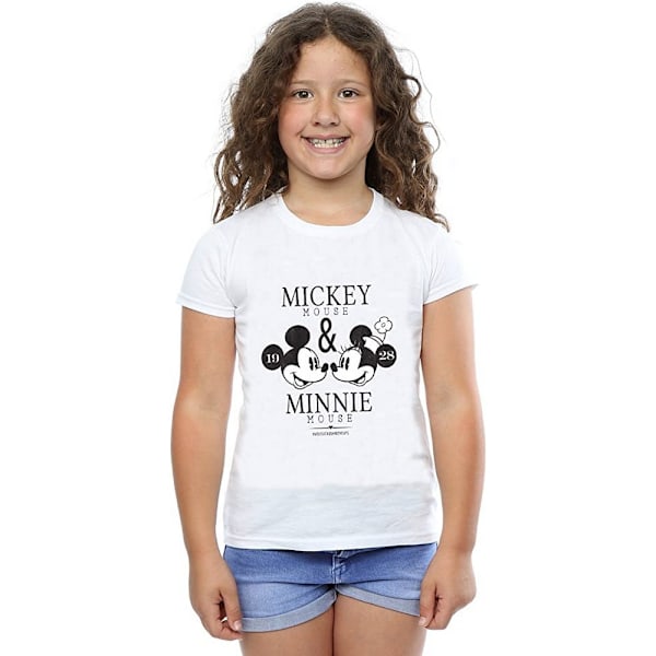 Disney Girls Crush Mondays Mickey & Minnie Mouse Bomull T-shirt White 9-11 Years