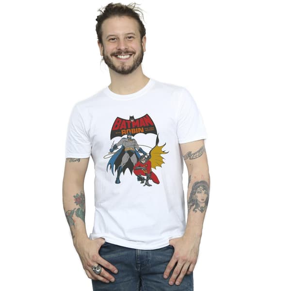 DC Comics Herr Batman And Robin T-shirt 4XL Vit White 4XL