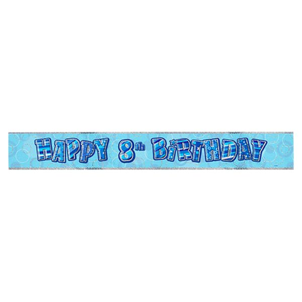 Unik fest Barn Happy Birthday Glitz Foliebanner 3:e blå Blue 3rd