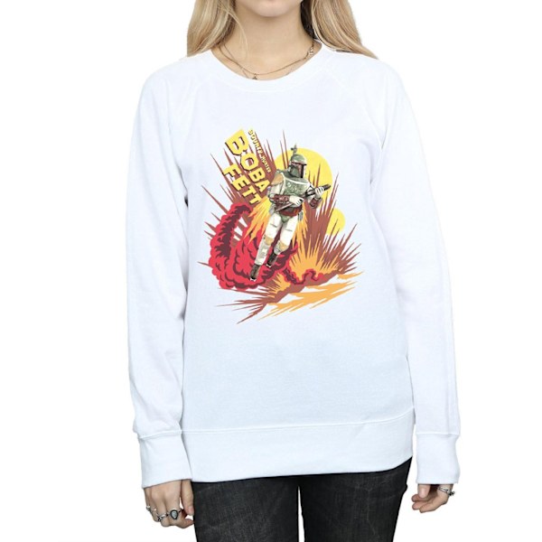 Star Wars Dam/Kvinnor Boba Fett Raketdriven Sweatshirt L W White L