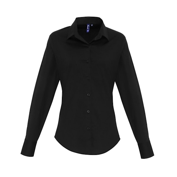 Premier Dam/Dam Poplin Stretch Långärmad Skjorta 8 UK Svart Black 8 UK