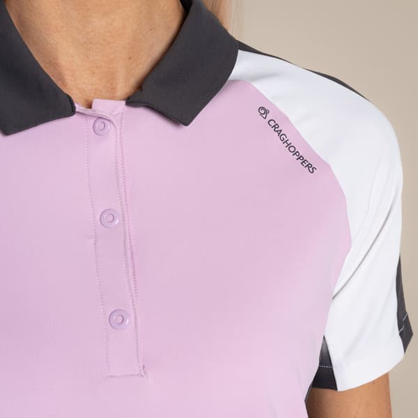Craghoppers Dam/Dam Hazelmere Nosilife Kortärmad Golf Orchid/White 10 UK