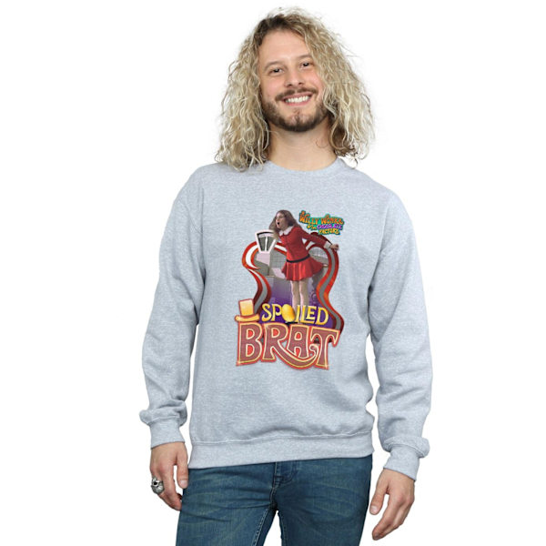 Willy Wonka And The Chocolate Factory Mens Spoiled Brat Sweatshirt Sports Grey XL