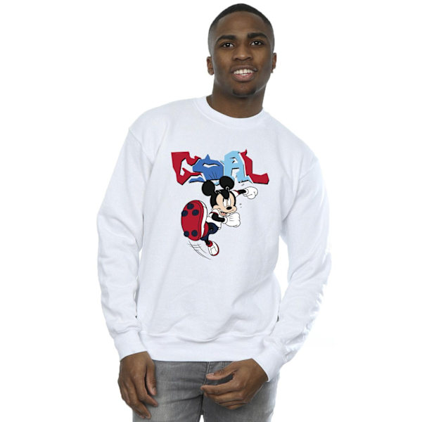 Disney Herr Mickey Mouse Målvakt Pose Sweatshirt 4XL Vit White 4XL