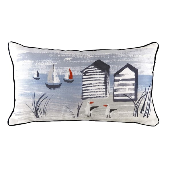 Evans Lichfield Nautical Beach Hut Kuddfodral 43cm x 43cm Blå Blue/Grey/Black 43cm x 43cm