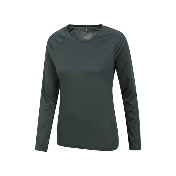 Mountain Warehouse Dam/Dam Quick Dry Långärmad Topp 14 Petrol 14 UK