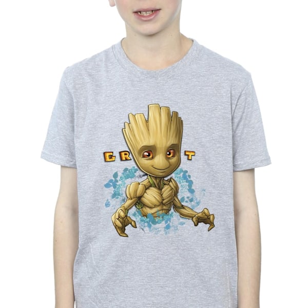 Guardians Of The Galaxy Boys Groot Flowers T-Shirt 5-6 år Sp Sports Grey 5-6 Years
