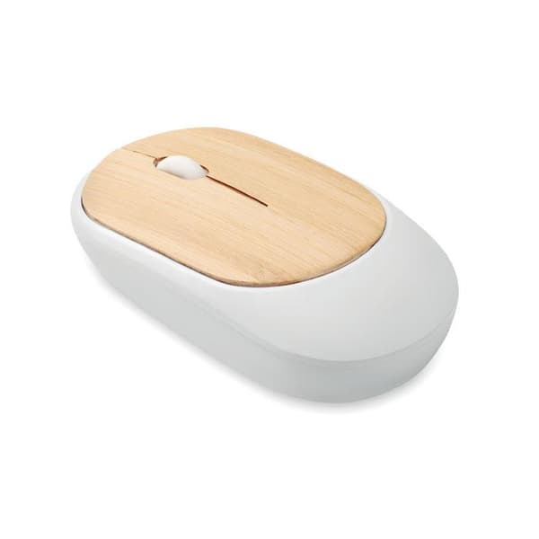 MidOcean Curvy Bam Trådlös Mus i Bambu En Storlek Vit White One Size