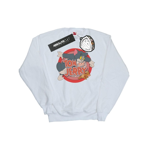 Tom And Jerry Girls Classic Catch Sweatshirt 5-6 år Vit White 5-6 Years