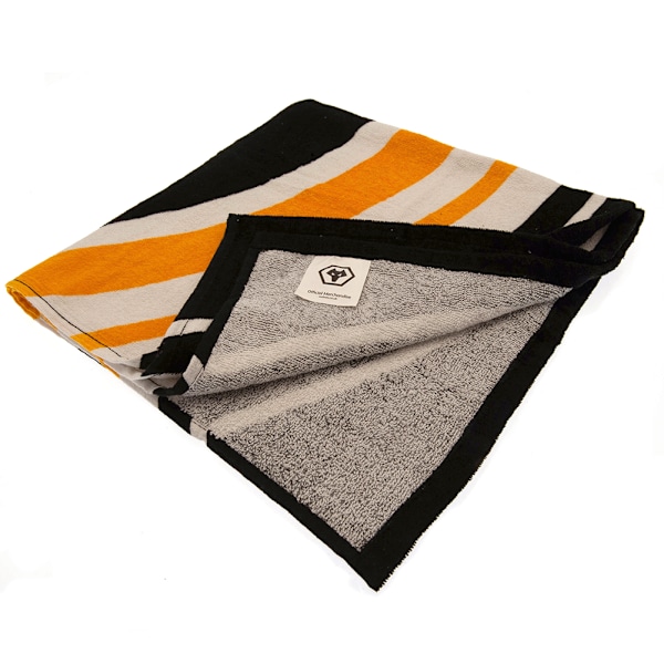 Wolverhampton Wanderers FC Crest Strandhandduk 140cm x 70cm Svart Black/Yellow 140cm x 70cm