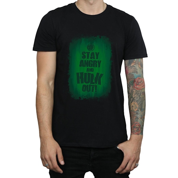 Marvel Herr Hulk Stay Angry T-Shirt S Svart Black S