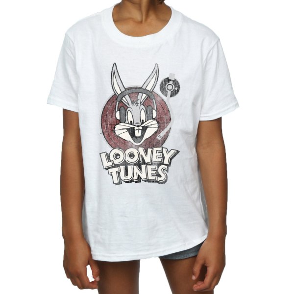 Looney Tunes Girls Bugs Bunny Circle Logotyp bomull T-shirt 9-11 Y White 9-11 Years