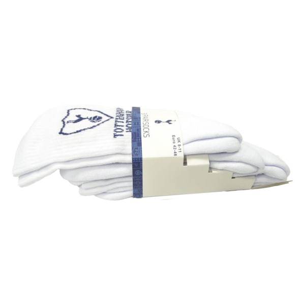 Tottenham Hotspur FC Unisex sportstrumpor för vuxna (paket med 3) 8 UK White/Blue 8 UK-11 UK