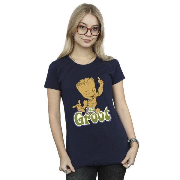 Guardians Of The Galaxy Dam/Ladies Groot Dancing Cotton T-Sh Navy Blue XL