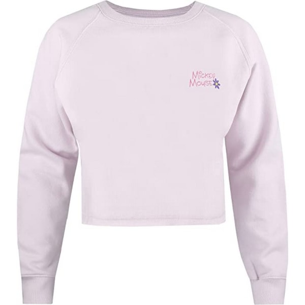 Disney Dam/Dam Musse Pigg Blommor Crop Sweatshirt L Lav Lavender L